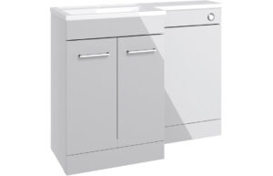 Henlow 1000mm F/S L-Shape Pack & Basin (RH) - Grey Gloss