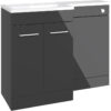 Henlow 1000mm F/S L-Shape Pack & Basin (LH) - Anthracite Gloss
