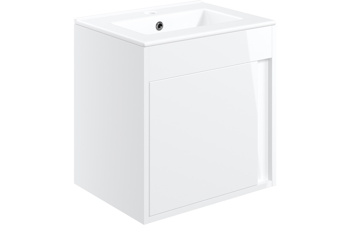 Welwyn 510mm Wall Hung Unit Inc. Basin - White Gloss