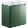 Hertford 805mm 2 Door Floor Standing Basin Unit - Matt Sage Green