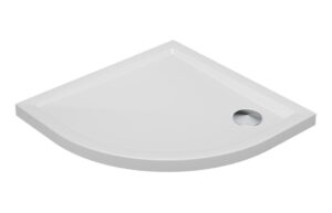 40mm Low Profile 800mm Quadrant Tray & Waste - White