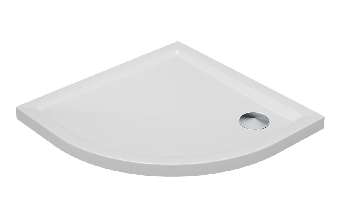 40mm Low Profile 800mm Quadrant Tray & Waste - White