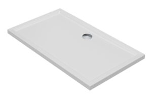 40mm Low Profile 1400x700mm Rectangular Tray & Waste - White