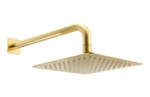 Abode Uno 200x200mm Square Shower Head - Brushed Brass
