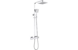 Ascot Cool-Touch Thermostatic Mixer Shower w/Riser & Overhead Kit - Chrome