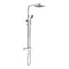 Ashby Square Thermostatic Bar Mixer w/Riser Kit - Chrome