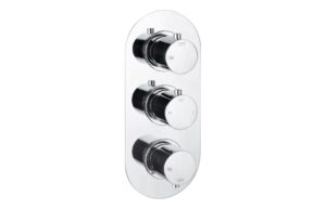 Grove Thermostatic Two Outlet Triple Shower Valve - Chrome