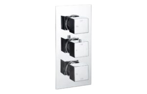 Ashby Thermostatic Two Outlet Triple Shower Valve - Chrome