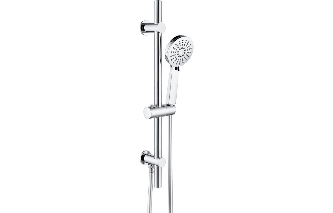 Grove Round Riser Rail Kit w/Elbow & 3 Mode Handset - Chrome