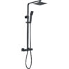 Square Thermostatic Bar Mixer w/Riser Kit - Matt Black