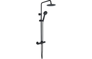 Grove Round Thermostatic Bar Mixer w/Riser Kit - Matt Black