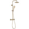 Round Thermostatic Bar Mixer w/Riser Kit - Brushed Brass