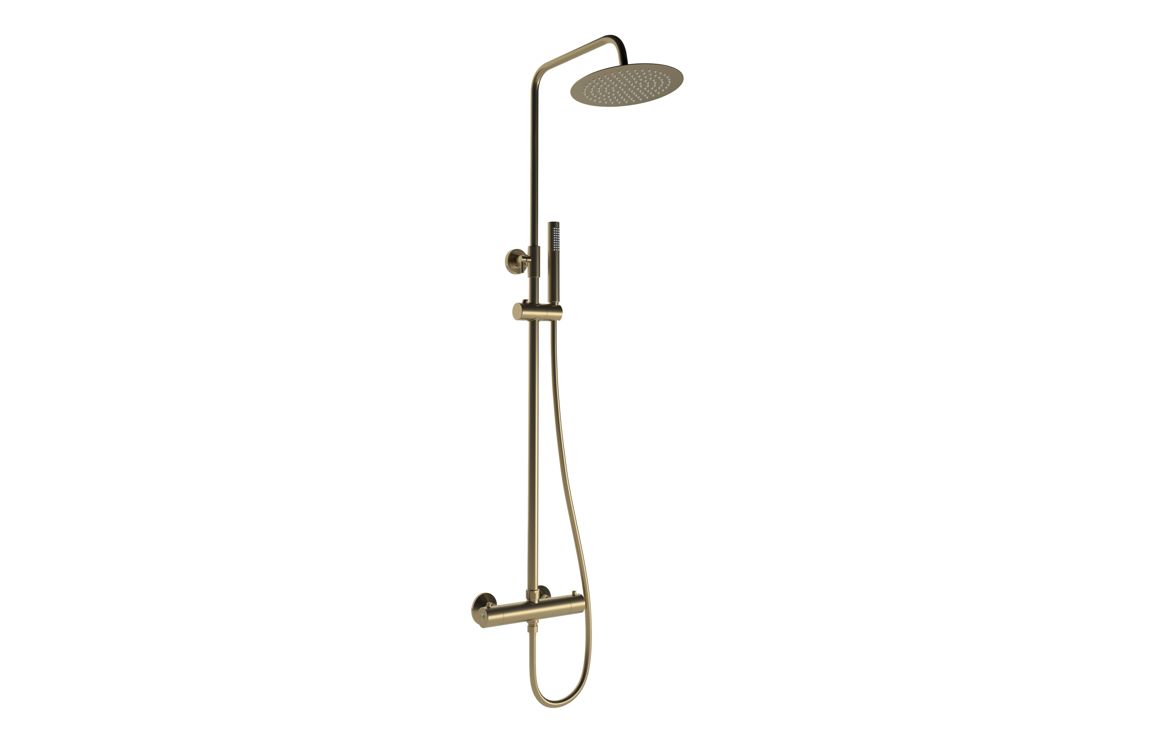 Grove Round Thermostatic Bar Mixer w/Riser Kit - Brushed Bronze