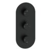 Grove Thermostatic Two Outlet Triple Shower Valve - Matt Black