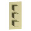 Ashby Thermostatic Two Outlet Triple Shower Valve - Brushed Brass