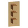 Ashby Thermostatic Two Outlet Triple Shower Valve - Brushed Bronze