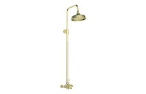 Beverley Concentric Single Outlet Shower Valve & Overhead Kit Pack 2 - Brushed Brass