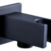 Ashby Square Handset Wall Bracket with Wall Outlet - Matt Black