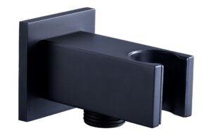 Ashby Square Handset Wall Bracket with Wall Outlet - Matt Black