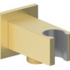Ashby Square Handset Wall Bracket with Wall Outlet - Brushed Brass