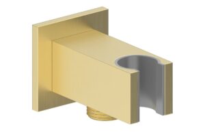 Ashby Square Handset Wall Bracket with Wall Outlet - Brushed Brass