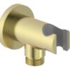 Grove Round Handset Wall Bracket with Wall Outlet - Brushed Brass