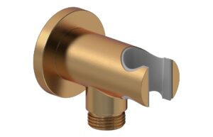 Grove Round Handset Wall Bracket with Wall Outlet - Brushed Bronze