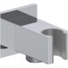 Ashby Square Handset Wall Bracket with Wall Outlet - Chrome