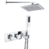 Jessop Shower Pack Two - Two Outlet Twin Shower Valve w/Handset & Brass Overhead - Chrome