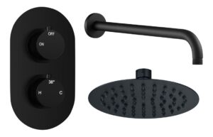 Grove Round Shower Valve & Kit Pack 1 - Matt Black