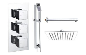 Ashby Square Shower Valve & Kit Pack 3 - Chrome