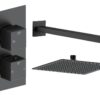 Ashby Square Shower Valve & Kit Pack 1 - Matt Black