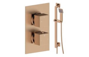 Ashby Square Shower Valve & Kit Pack 2 - Brushed Bronze