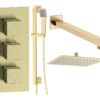 Ashby Square Shower Valve & Kit Pack 3 - Brushed Brass