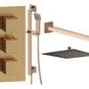 Ashby Square Shower Valve & Kit Pack 3 - Brushed Bronze