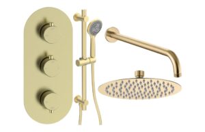 Grove Round Shower Valve & Kit Pack 3 - Brushed Brass