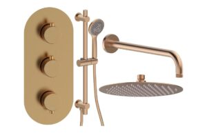 Grove Round Shower Valve & Kit Pack 3 - Brushed Bronze