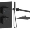Ashby Square Shower Valve & Kit Pack 4 - Matt Black