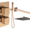 Ashby Square Shower Valve & Kit Pack 4 - Brushed Bronze