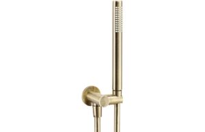Abode Euphoria Circular Wall Outlet  Handset & Bracket Set - Antique Brass