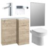 Henlow 900mm Furniture & BTW WC Pack - Oak (RH)