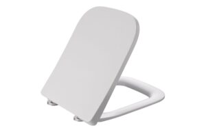 London Soft Close Toilet Seat - White w/Brushed Brass Finishes