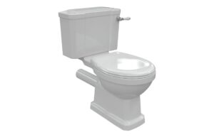 London Close Coupled WC & Soft Close Seat w/Chrome Finishes
