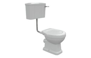 London Low Level WC & Soft Close Seat w/Chrome Finishes