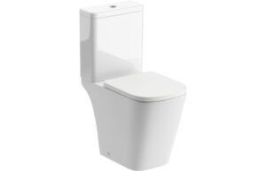 Trent Rimless Close Coupled Open Back Comfort Height WC & Soft Close Seat