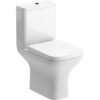 Canterbury Rimless Short Projection Close Coupled Open Back WC & Wrapover Soft Close Seat