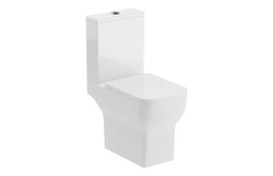 Langley Rimless Close Coupled Open Back WC & Soft Close Seat