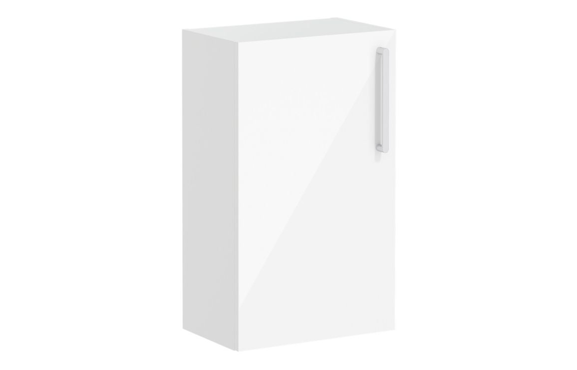 VitrA Root Flat 40cm 1 Door Slim Lower/Base Unit (LH Hinge) - High Gloss White