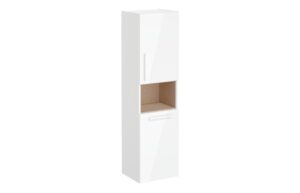 VitrA Root Flat 40cm 2 Door Semi-Tall Unit w/Laundry Basket (RH Hinge) - High Gloss White