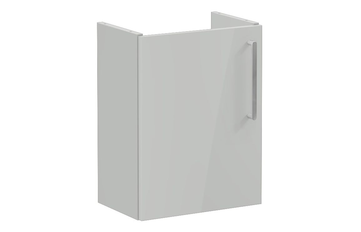 VitrA Root Flat 40cm 1 Door Wall Hung Slim Washbasin Unit (LH Hinge) - Shiny Pearl Grey